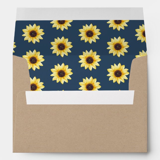 Enveloppe Rustique Kraft et tournesol (Dos (Bas))