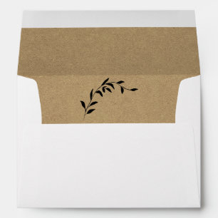 Enveloppe Rustique Kraft Floral Botanique