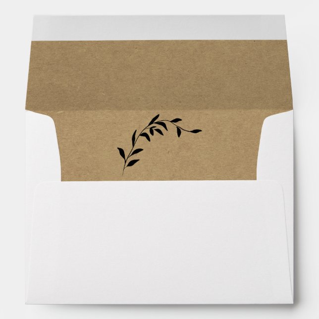 Enveloppe Rustique Kraft Floral Botanique (Dos (Bas))