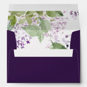 Enveloppe Rustique Lilac Faire-part de mariage pourpre