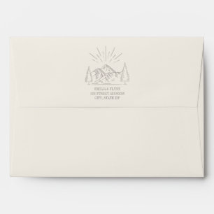 Enveloppe Rustique Mariage de forêt de montagne Améthyst