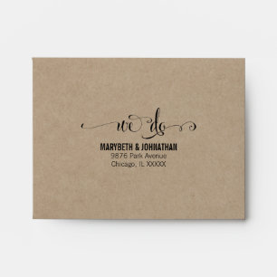 Enveloppe Rustique moderne Nous faisons Kraft Mariage RSVP E