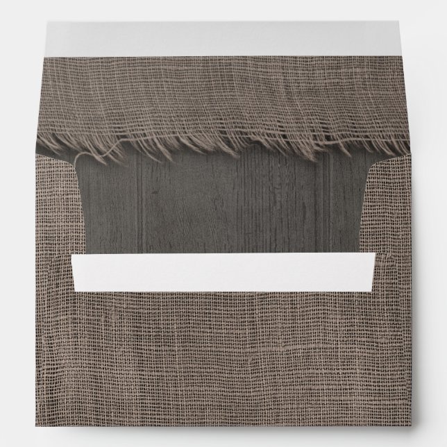 Enveloppe Rustique Pays Bois et Burlap Distressed Shabby (Dos (Bas))