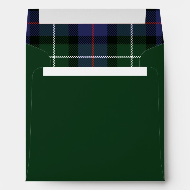 Enveloppe Rustique Plaid Green MacKenzie Tartan (Dos (Bas))
