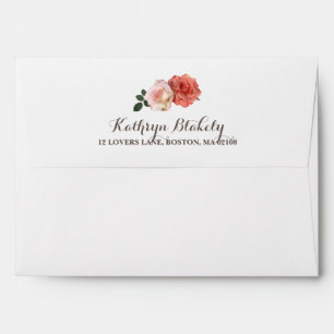 Enveloppe rustique rustique des roses avec