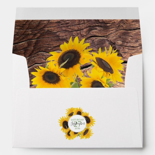 Enveloppe Rustique Sunflower 5x7 (Dos (Bas))