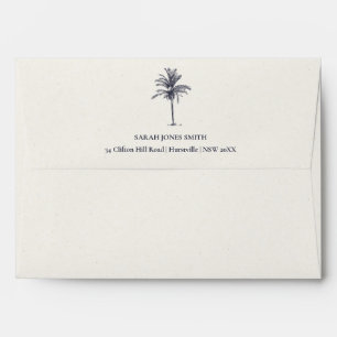 Enveloppe Rustique Tropical Beach Palm Tree Marine Kraft