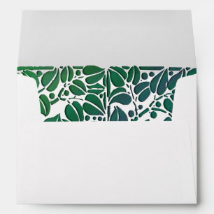 Enveloppe Rustique verte Feuille