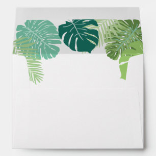 Enveloppe rustique verte feuille Palm Élégant ve