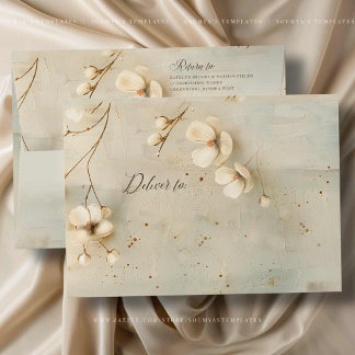 Enveloppe Rustique Vintage Floral Antique