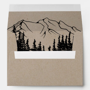 Enveloppe Rustique Woodsy Mountain Faire-part de mariage
