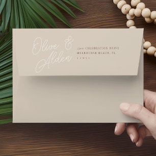 Enveloppe Sable   Mariage de filigrane de script 5x7