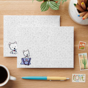 Enveloppe Sac postal Westie KiniArt