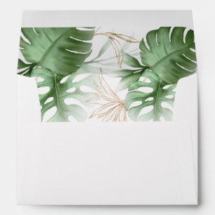 Enveloppe Safari Wild One Vert & Or Feuillage Tropical
