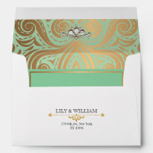 Sage Élégant Art Déco Diamant Or Mariage