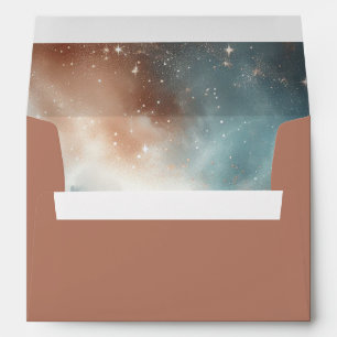 Enveloppe Sage et Terracotta Stardust Mariage Ciel