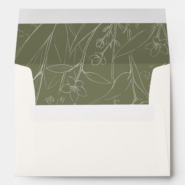 Enveloppe Sage Fleur sauvage Jardin boisé Mariage fleuri (Dos (Bas))