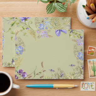 Enveloppe Sage Fleur sauvage rustique Lavande & Sage
