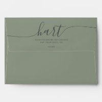 Sage Green avec le script noir Adresse de retour
