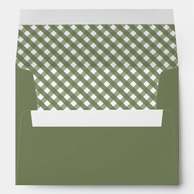 Enveloppe Sage Green En vichy Motif (Dos (Bas))