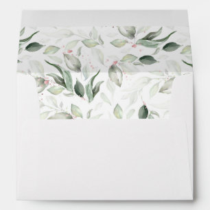 Enveloppe Sage Green et Rose Gold Foliage Élégant