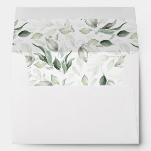 Enveloppe Sage Green et Silver Foliage Élégant