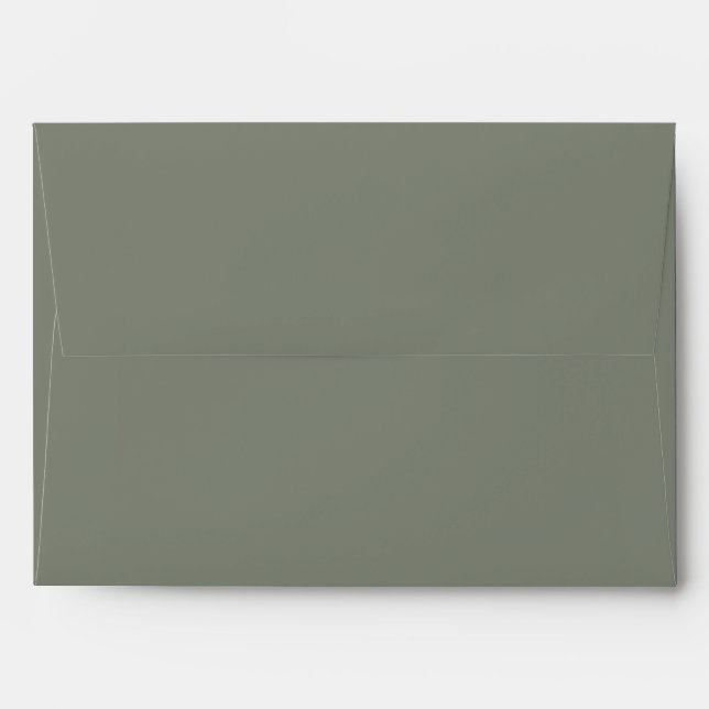 Enveloppe Sage Green Faire-part de mariage 5x7 (Dos (Haut rabat))