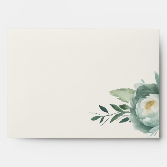 Enveloppe Sage Green Floral Faire-part de mariage (Devant)