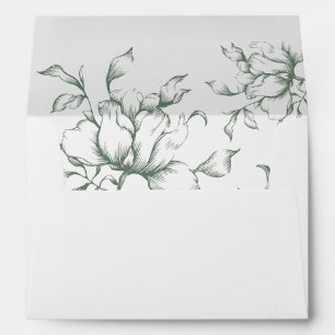 Enveloppe Sage Green Floral Faire-part de mariage