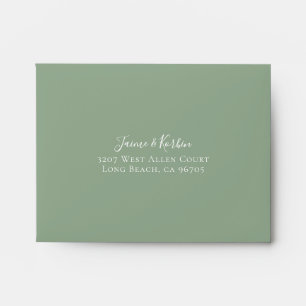 Enveloppe Sage Green Floral Linal RSVP Adresse de retour