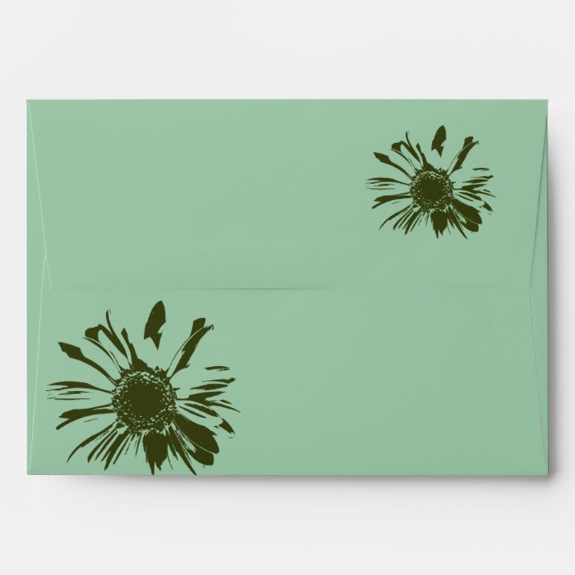 Enveloppe Sage Green Gerbera (Dos (Haut rabat))