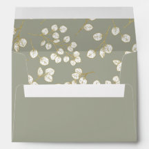 Sage Green Gold Feuille Mariage de verdure