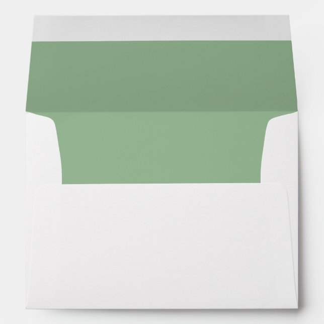 Enveloppe Sage Green Mariage Elegant Moderne Adresse de reto (Dos (Bas))