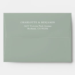Enveloppe Sage Green Modern Custom Wedding 5.25x7.25