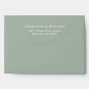 Enveloppe Sage Green Modern Custom Wedding 5.25x7.25