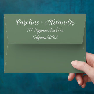 Enveloppe Sage Green Modern Mariage Chic Adresse de retour