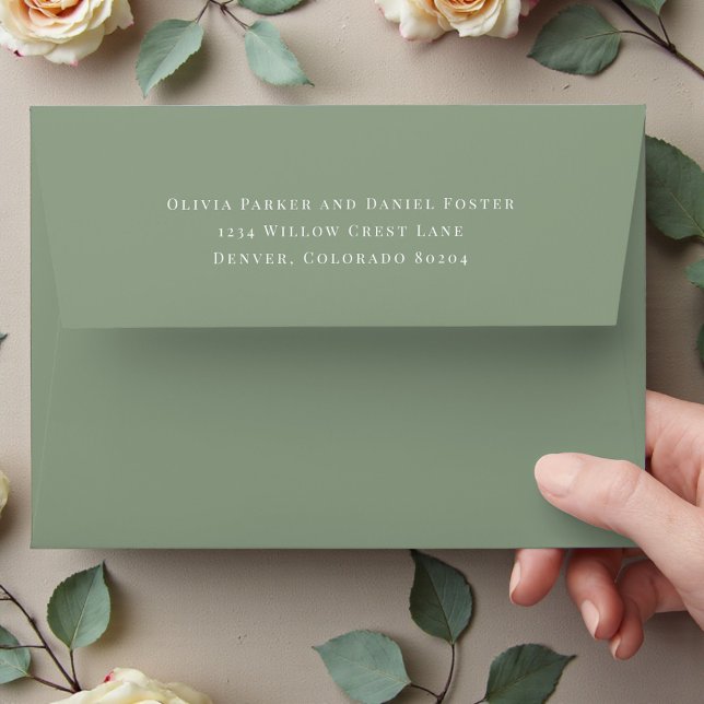 Enveloppe Sage Green Return Address Wedding Envelope (Créateur téléchargé)