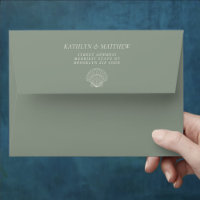 Sage Green Shell Beach Ocean Destination Mariage