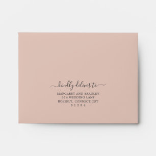 Enveloppe Sage Greenery Rose Floral Dusty Mariage Rose RSVP