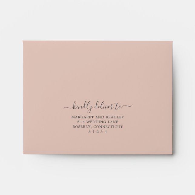 Enveloppe Sage Greenery Rose Floral Dusty Mariage Rose RSVP (Devant)