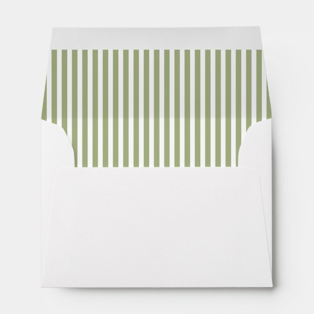 Enveloppe Sage Olive Green Stripe Linke (Dos (Bas))