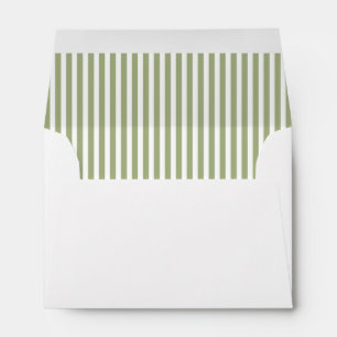 Enveloppe Sage Olive Green Stripe Linke
