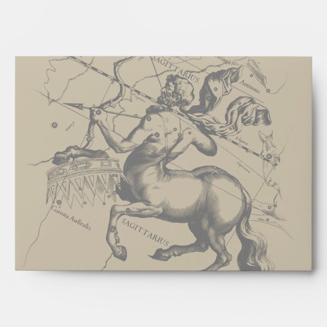 Enveloppe Sagittarius Constellation Carte Hevelius 1690 (Devant)