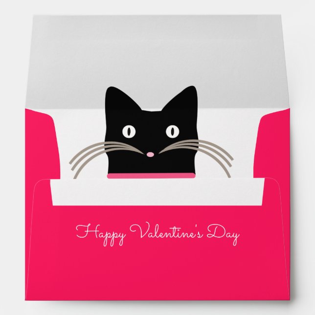 Enveloppe Saint Valentin du chat. (Dos (Bas))