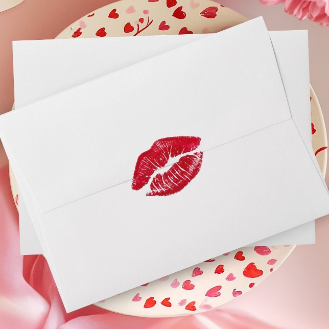 Enveloppe Saint-Valentin scellé avec un bâton à lèvres impri (Créateur téléchargé)