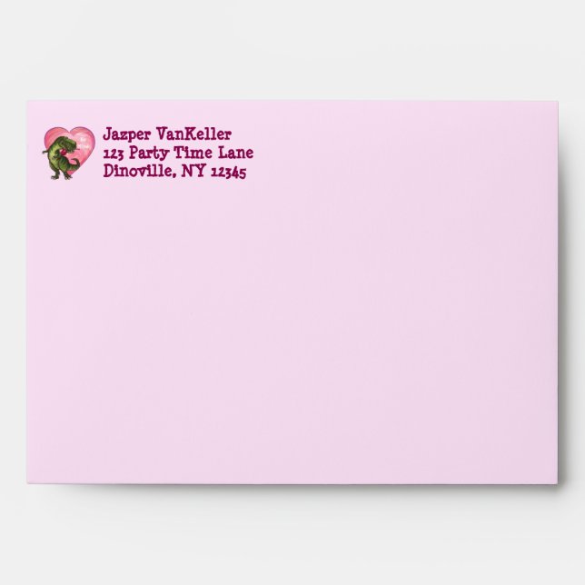 Enveloppe Saint Valentin Tyrannosaurus (Devant)