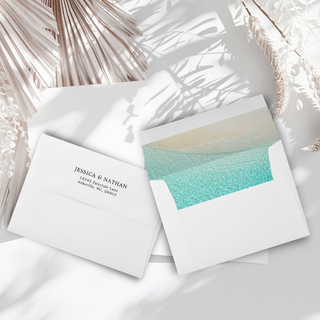 Enveloppe Salty Baisers I Turquoise I The Sandy Beach Weddin (Créateur téléchargé)
