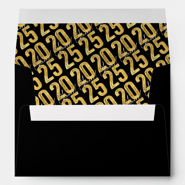 Enveloppe Salutations À 2025 Typographie Or Moderne Nouvel A (Dos (Bas))