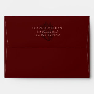 Enveloppe Sang gothique Rouge Floral Coeur Moody Mariage