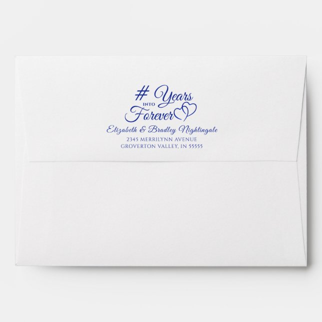 Enveloppe Sapphire Anniversaire Coeurs des années à jamais (Dos (Haut rabat))